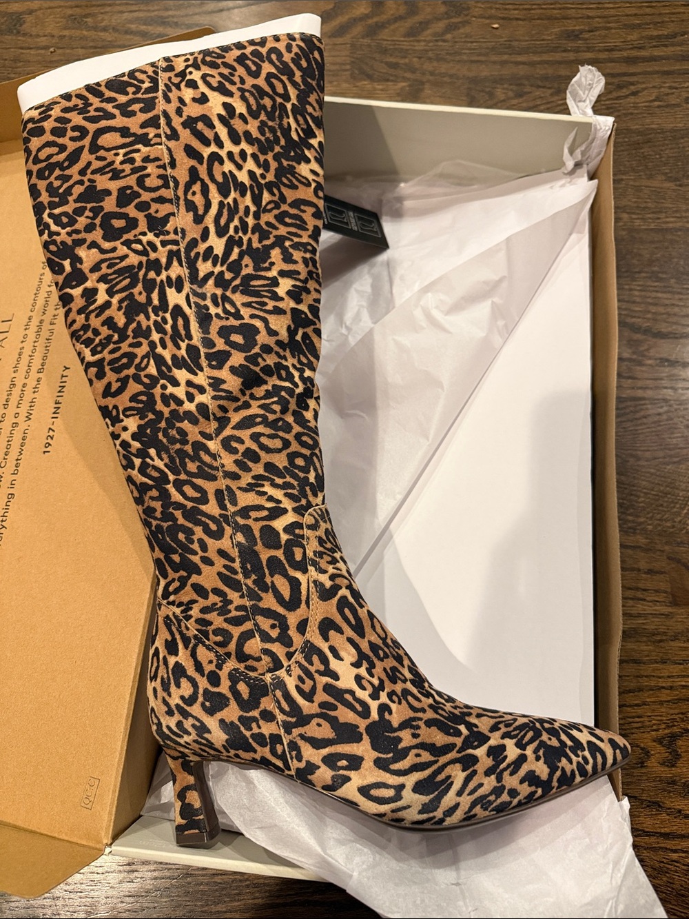 Deesha natralizer 7 wide calf Leopard Print Knee-High Women's Boot